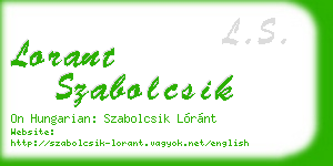 lorant szabolcsik business card